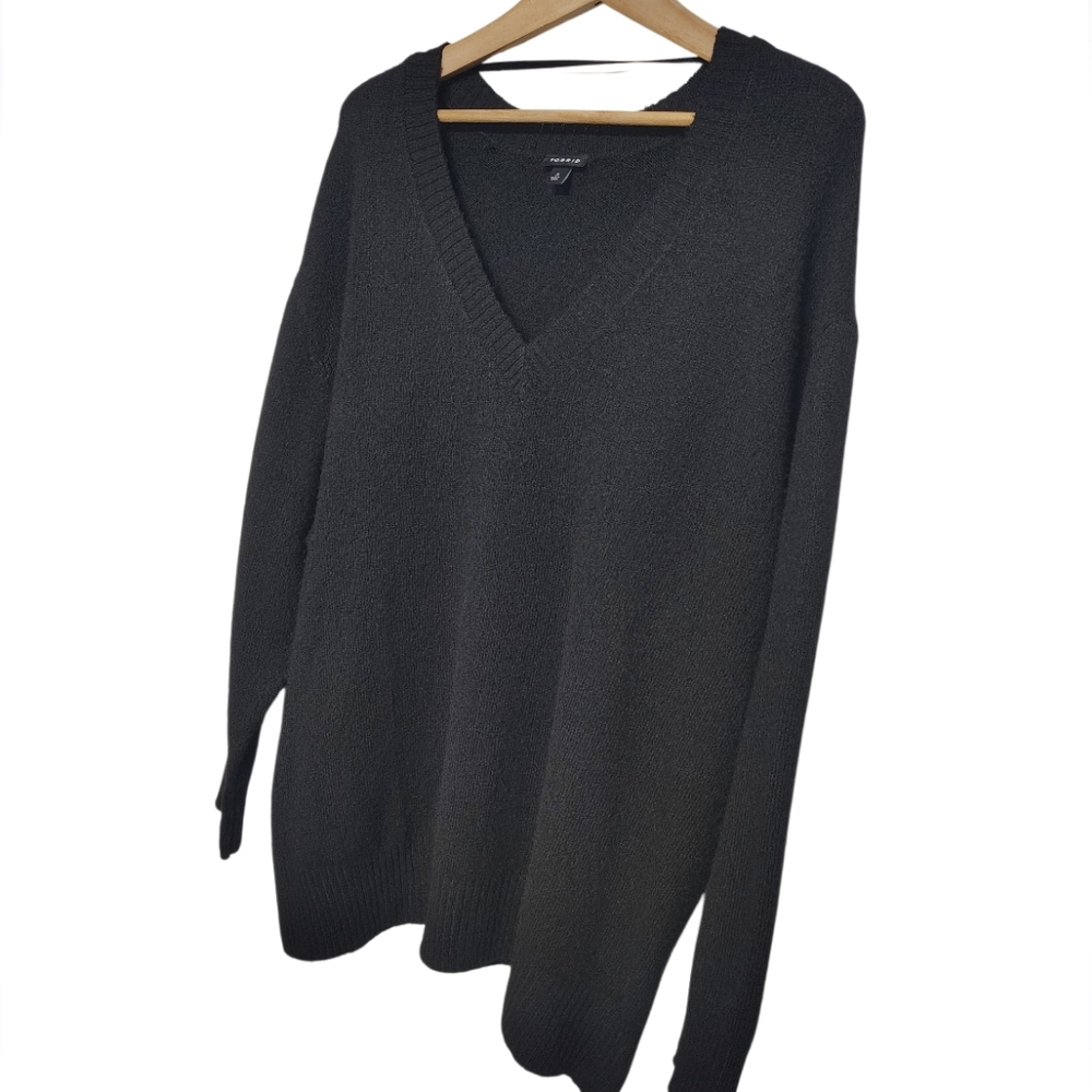 Torrid Black Vegan Cashmere V Neck Sweater   Size 3XL - Picture 7 of 7
